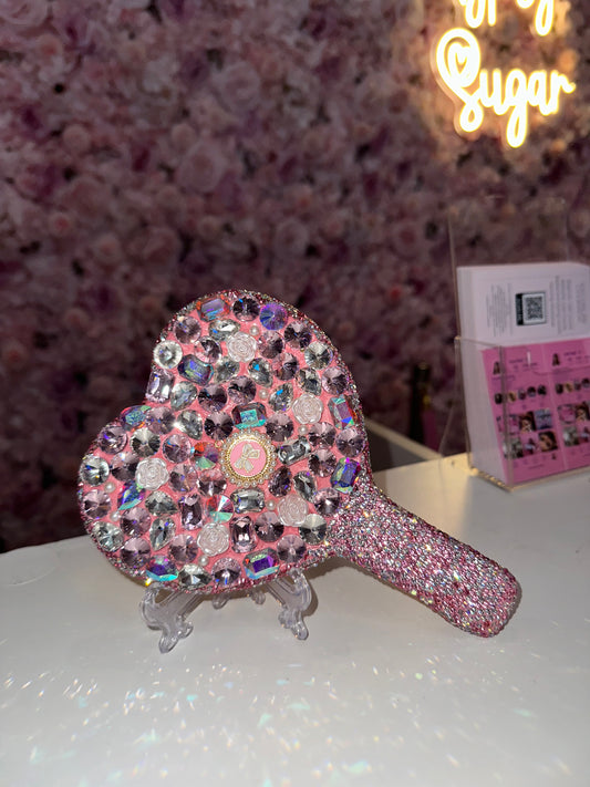 Pink heart mirror